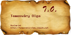 Temesváry Olga névjegykártya